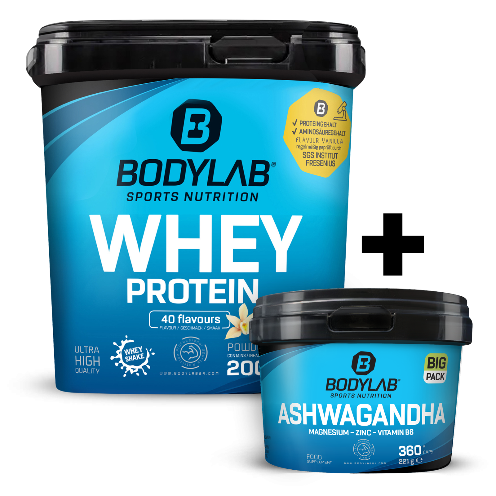 Whey + BIG PACK Ashwagandha (360 Kapseln)