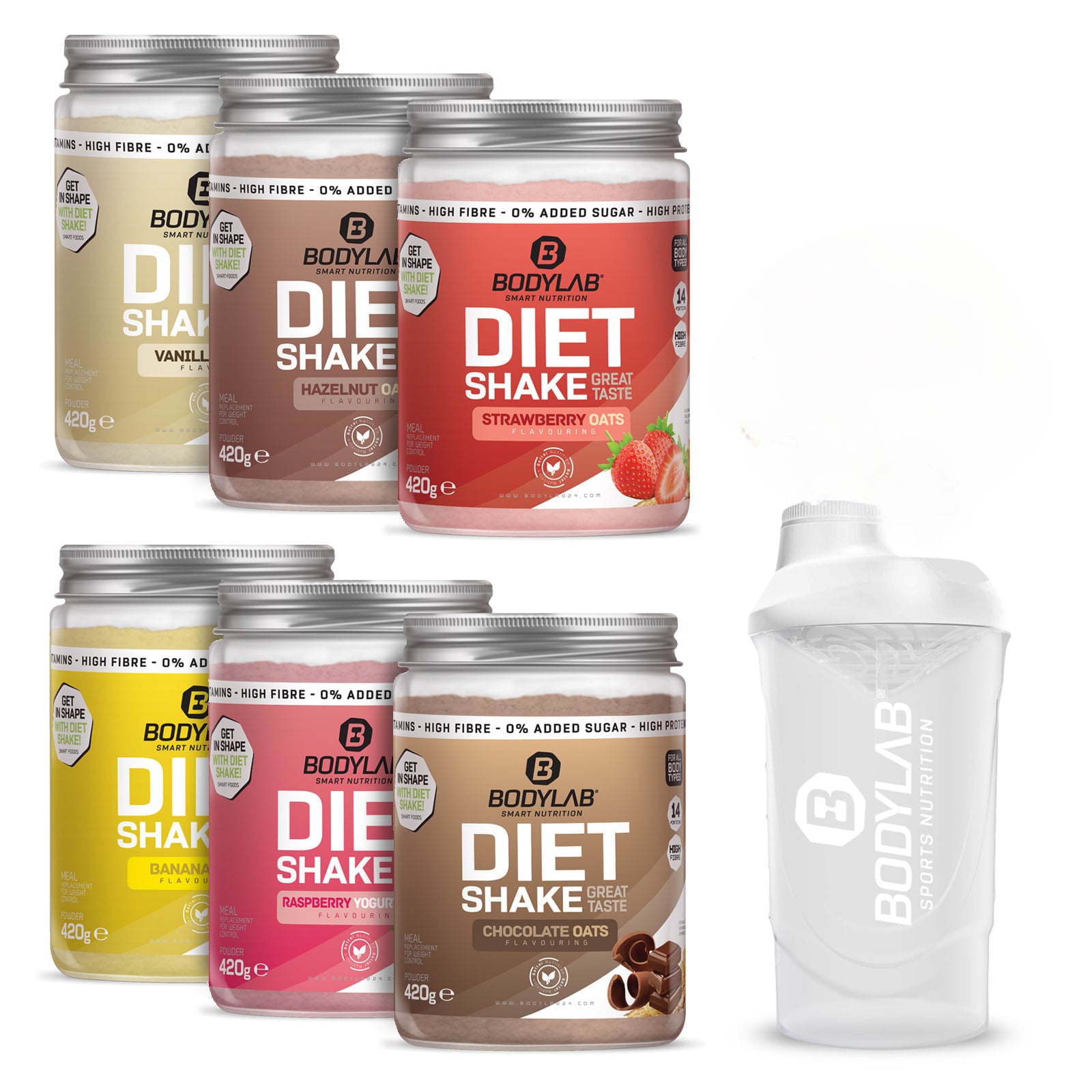 6 x Diet Shake (je 420g) + Shaker