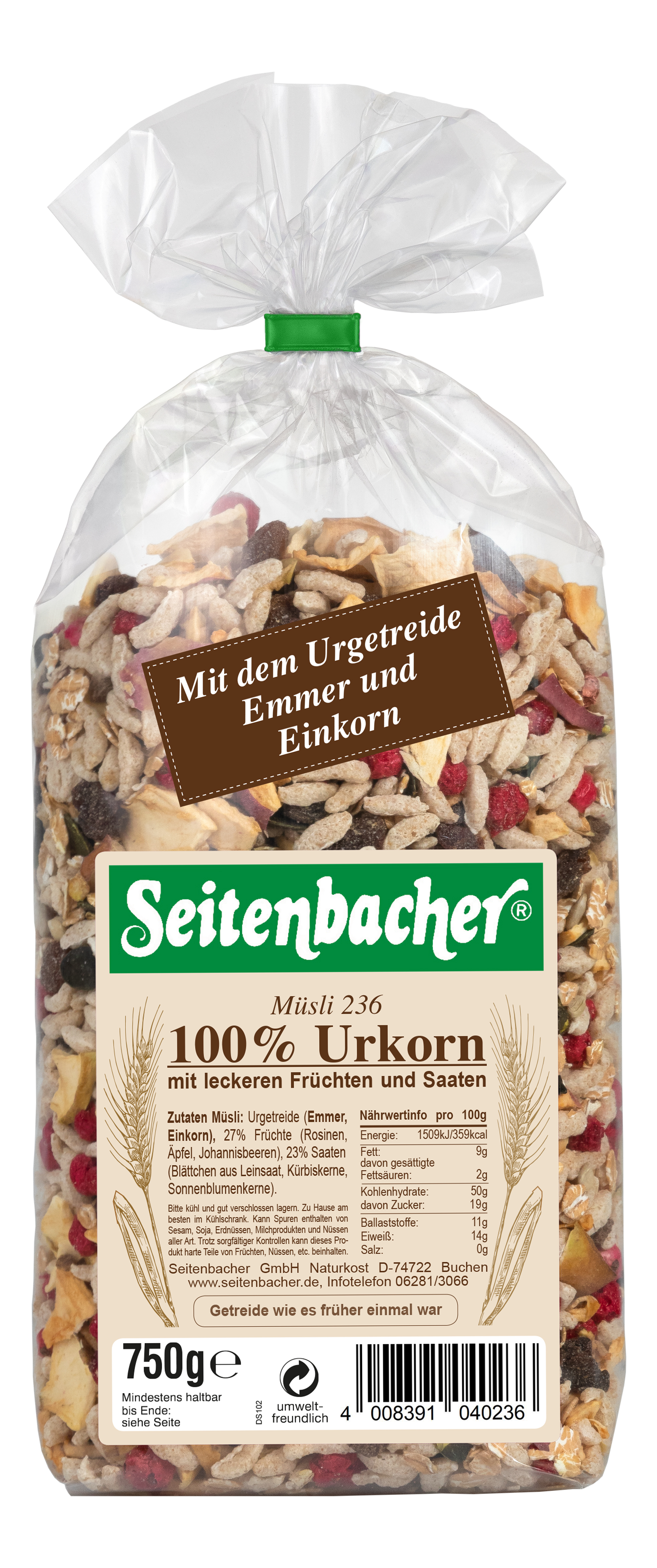 100% Urkorn Müsli #236 (750g)