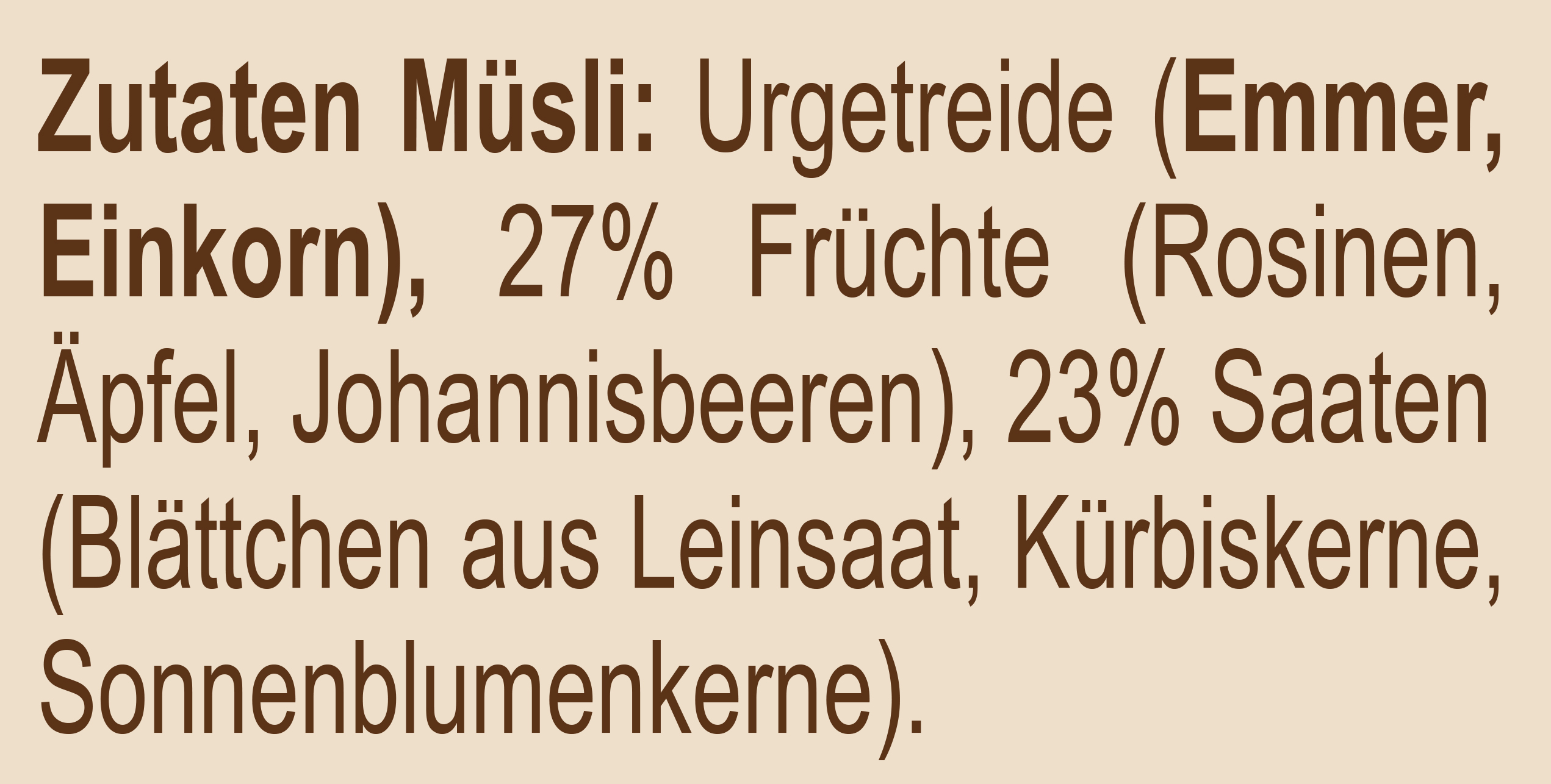 100% Urkorn Müsli #236 (750g)