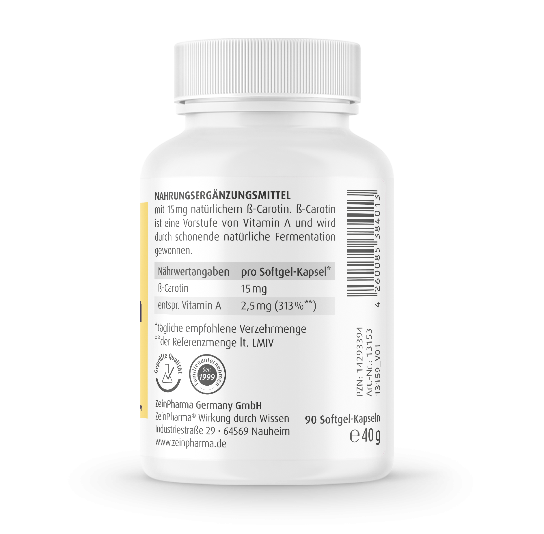 Beta Carotin Natural 15 mg (90 Kapseln)