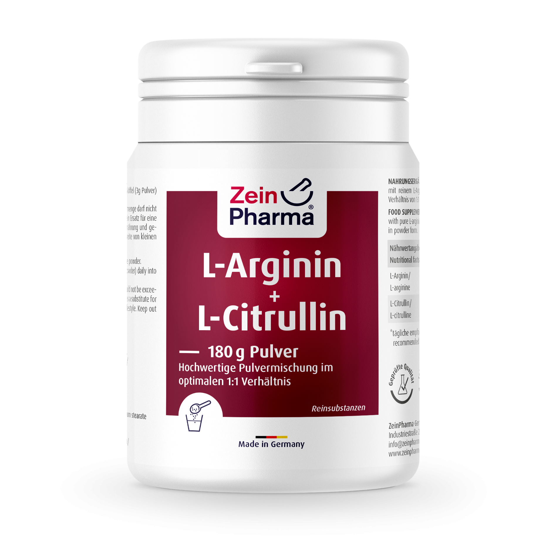 L-Arginin + L-Citrullin Pulver (180g)
