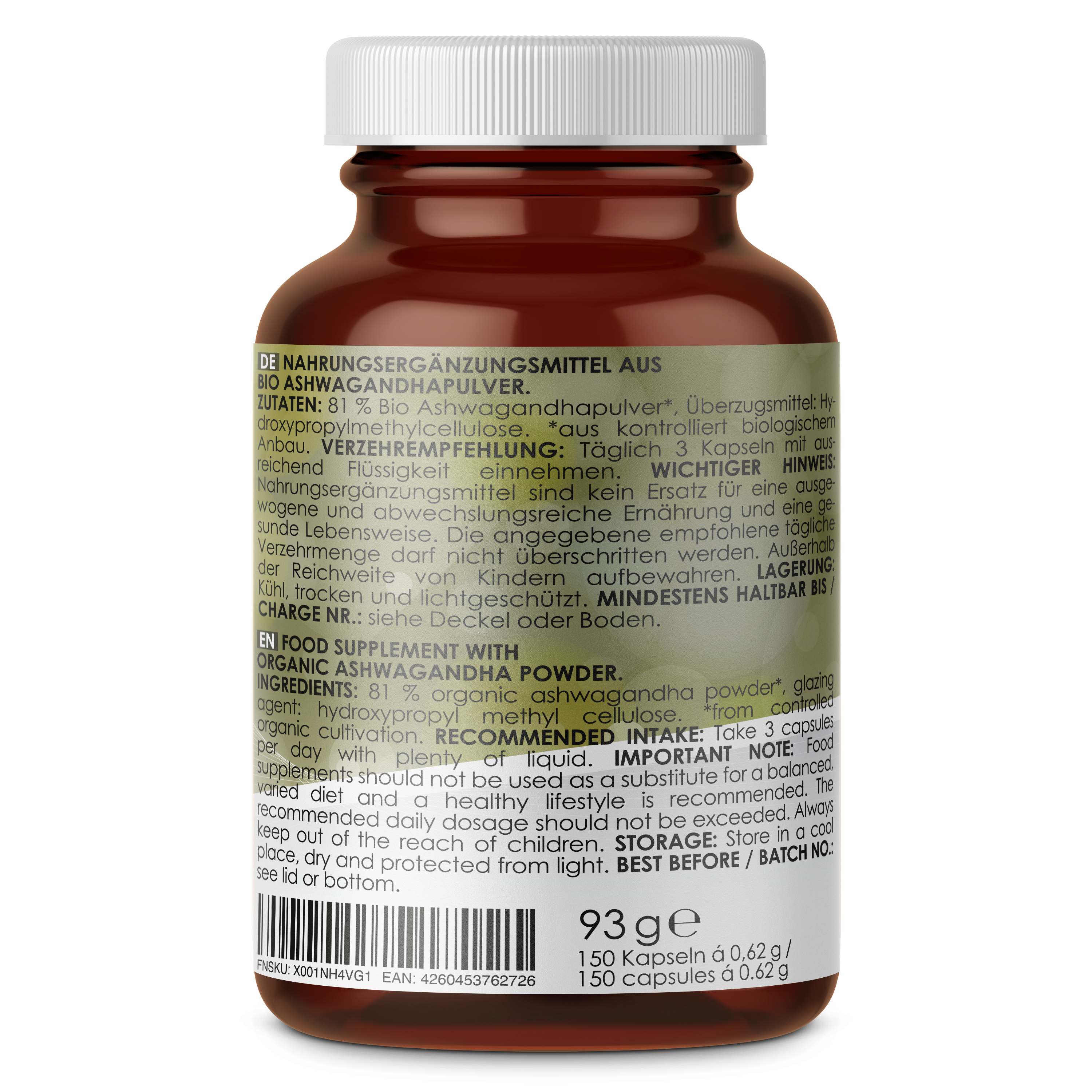 LINEAVI Ashwagandha Kapseln bio (150 Kapseln)