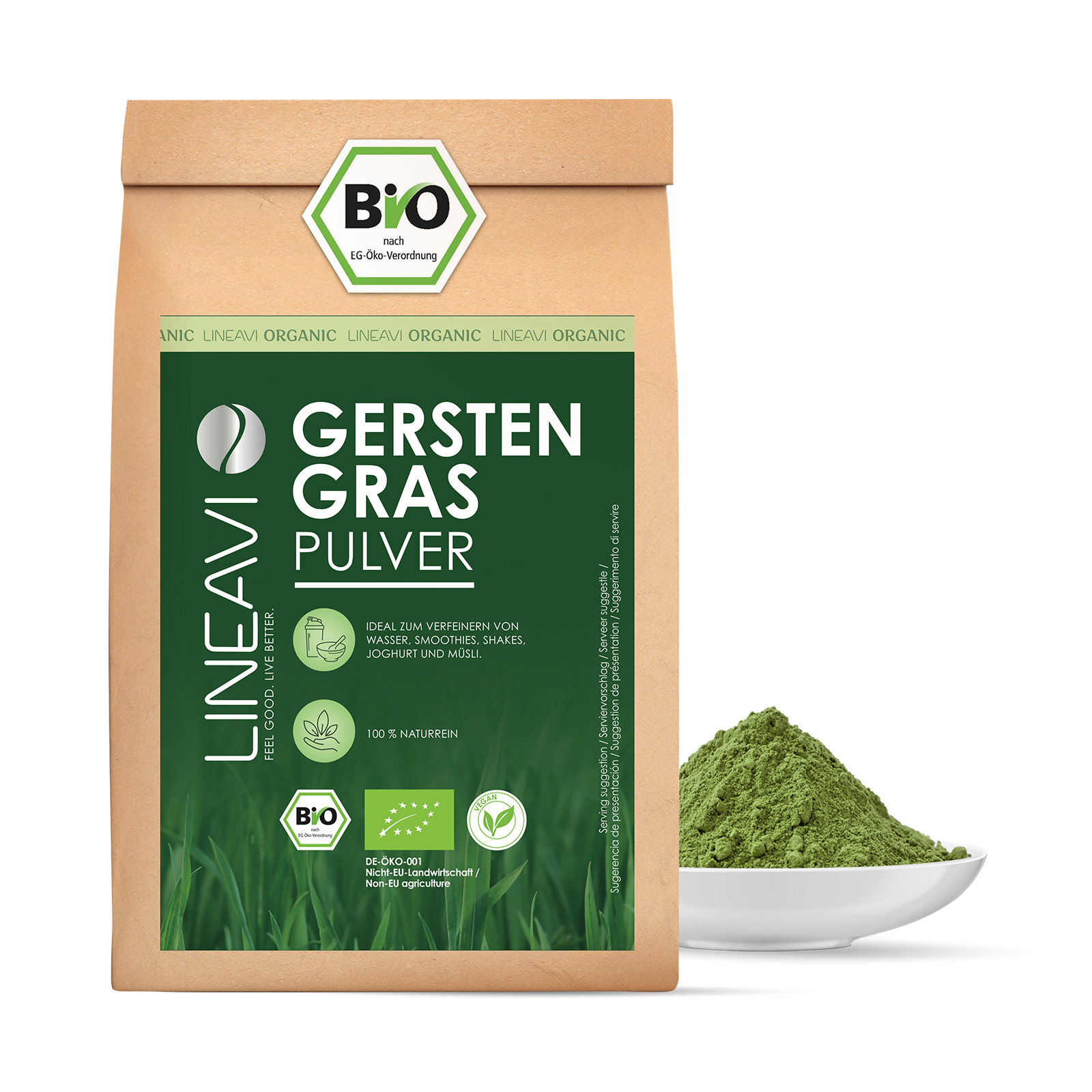 LINEAVI Gerstengraspulver bio (1000g)