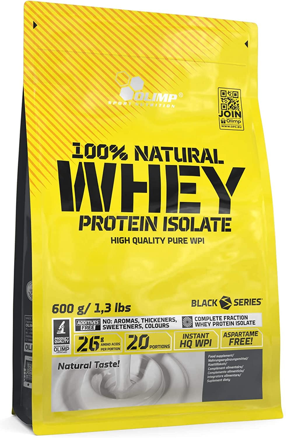 100% Natural Whey Protein Isolate (600g)