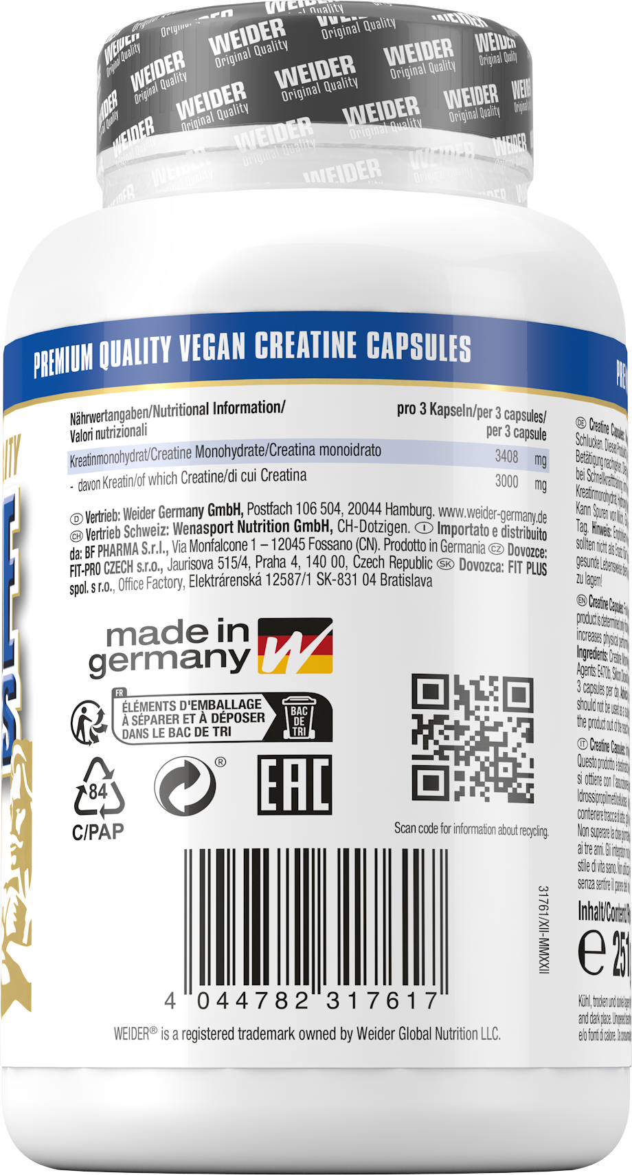 Pure Creatine Capsules (200 Kapseln)